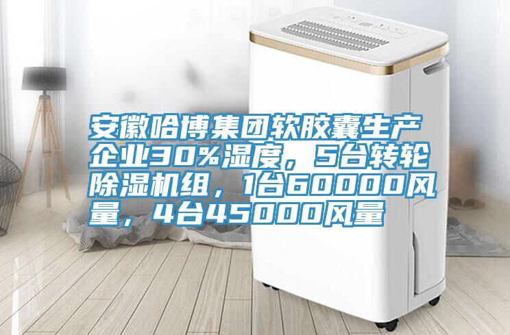 安徽哈博集团软胶囊生产企业30%湿度，5台转轮抖音成人版下载组，1台60000风量，4台45000风量