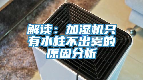 解读：加湿机只有水柱不出雾的原因分析